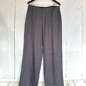 NWT RAG & BONE Grey Multicolor Dylan Wide Leg Pant Trouser High Rise Size 12